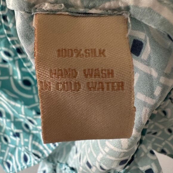 Paloma‎ Blue Womens Calypso 100% Silk Mini Blouson Off the Shoulder Dress Medium - Picture 6 of 8